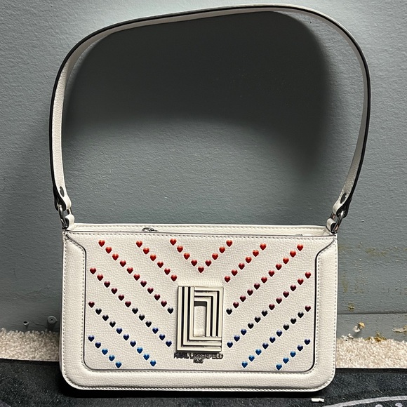 Karl Lagerfeld White Studded Women's Bag - Picture 5 of 6